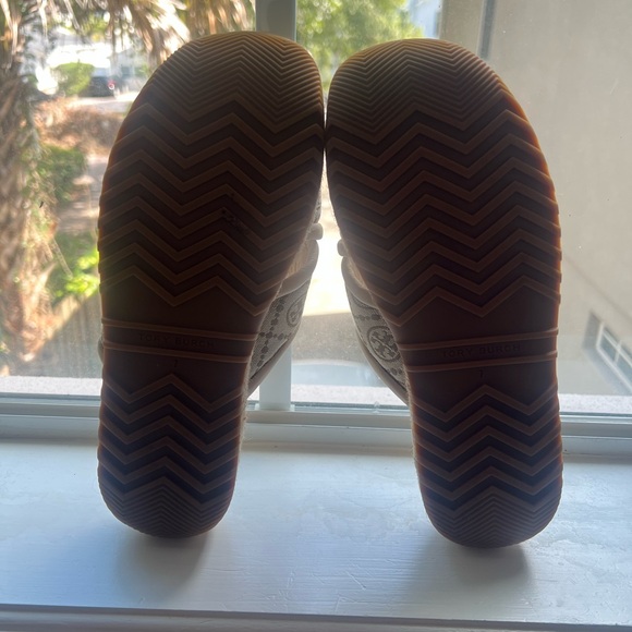 Tory Burch T monogram Jacquard leather crisscross espadrille slide sandals - Picture 3 of 5